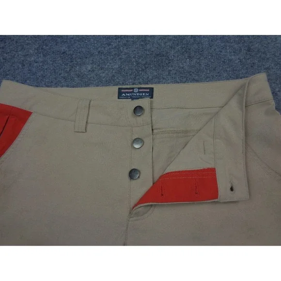 Amundsen Field Pants Mens Large Beige Button Fly Reinforce Knees Waxed Trousers